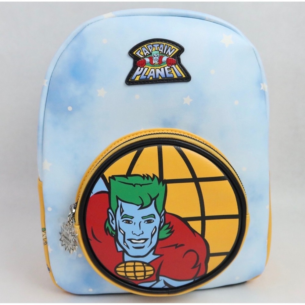 Hot Topic Captain Planet Mini Backpack Unisex OS Blue NWT 90s Cartoon Retro